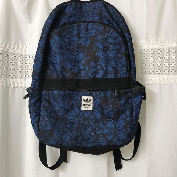 adidas black floral backpack
